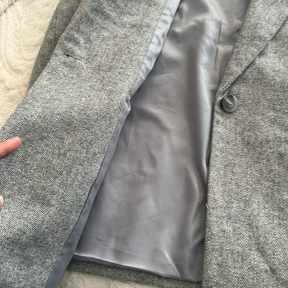 Zara STRAIGHT CUT HERRINGBONE BLAZER - Picture 14 of 14